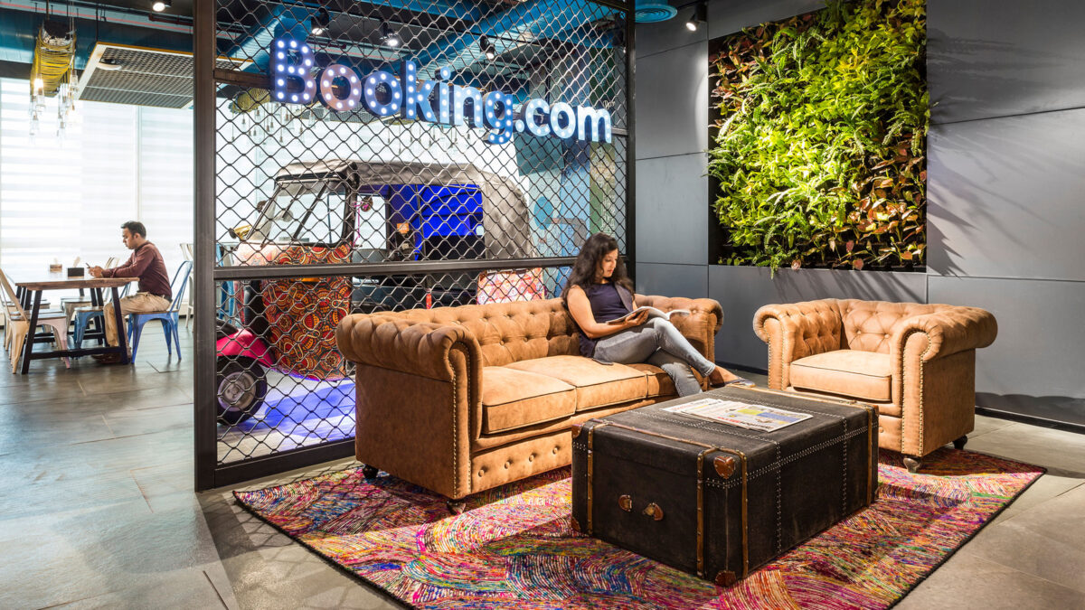 woman sitting in casual seating area