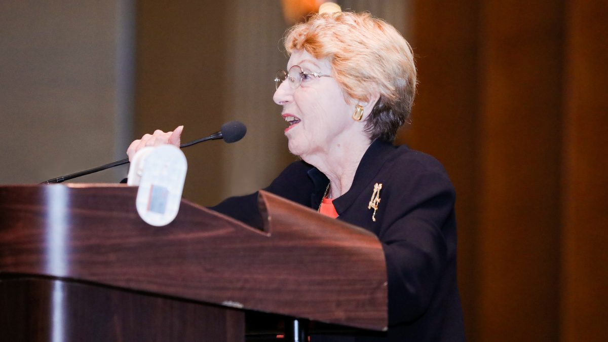 Moira talking at conference
