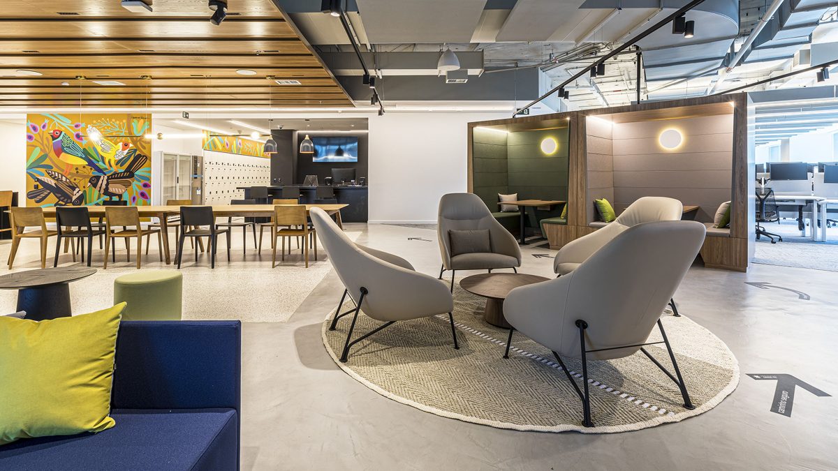 casual meeting space in office