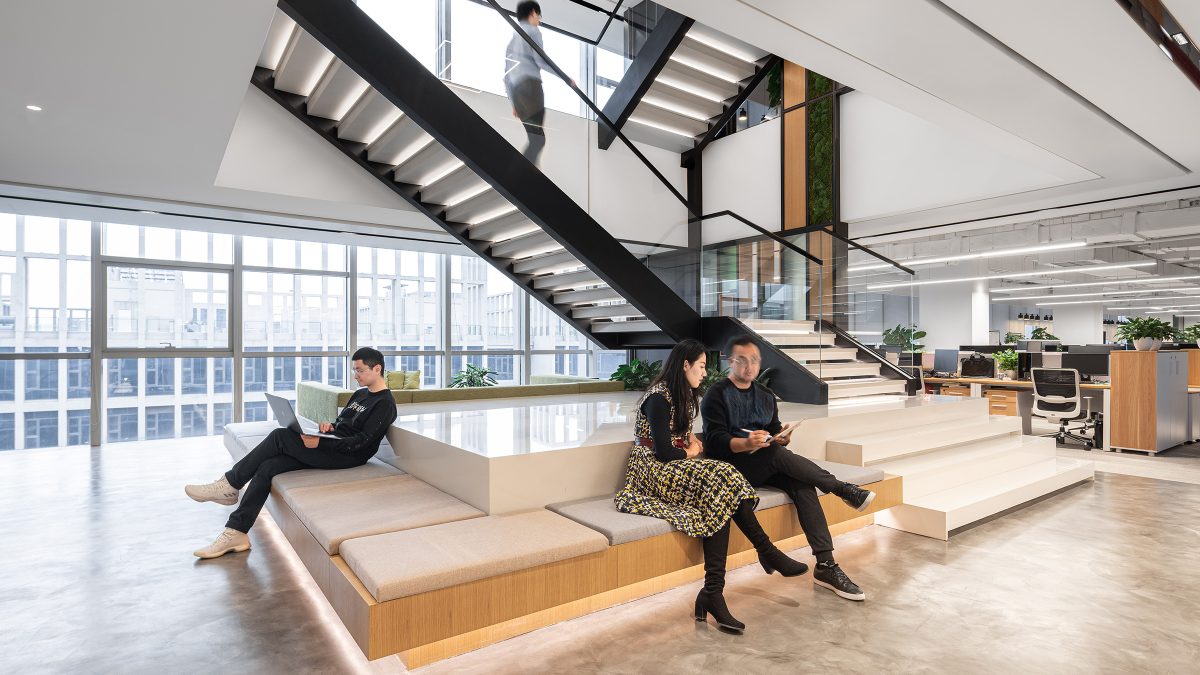 internal staircase connecting office floors