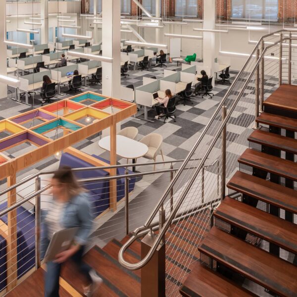 workplace open plan staircase in Toronto workplace design