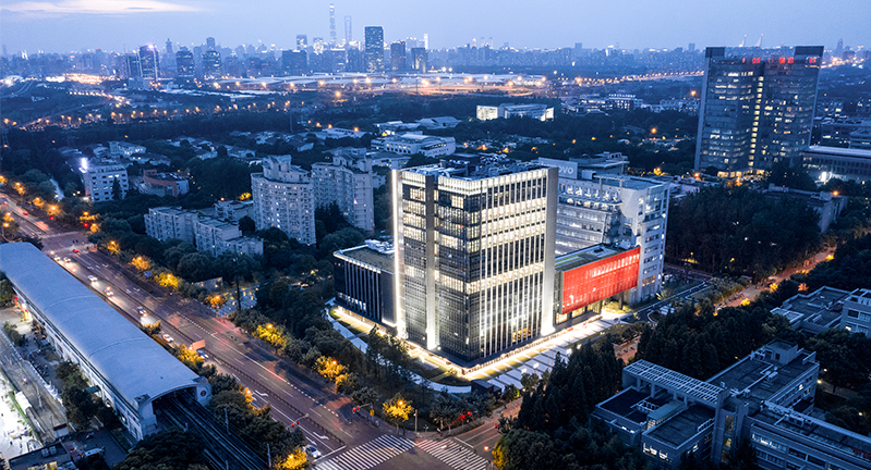outdoor shot of building at night