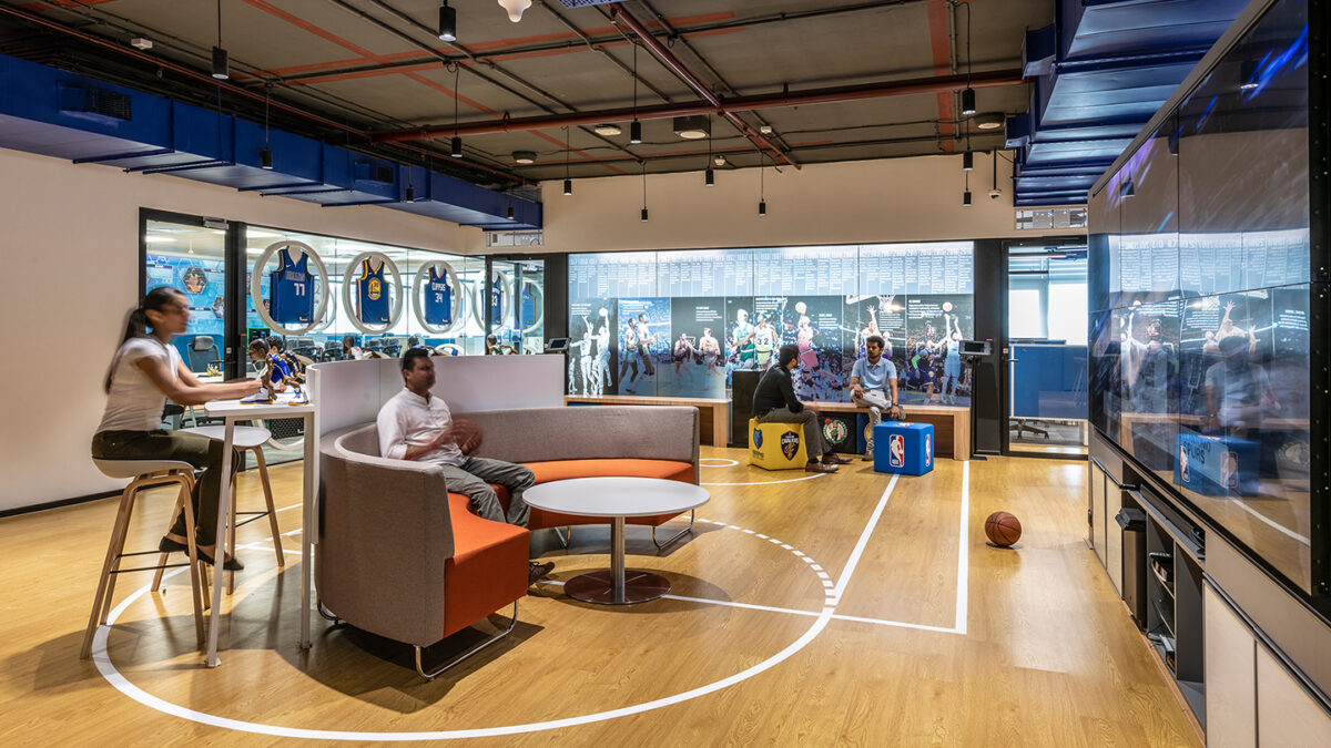 people in casual seating area and people collaborating