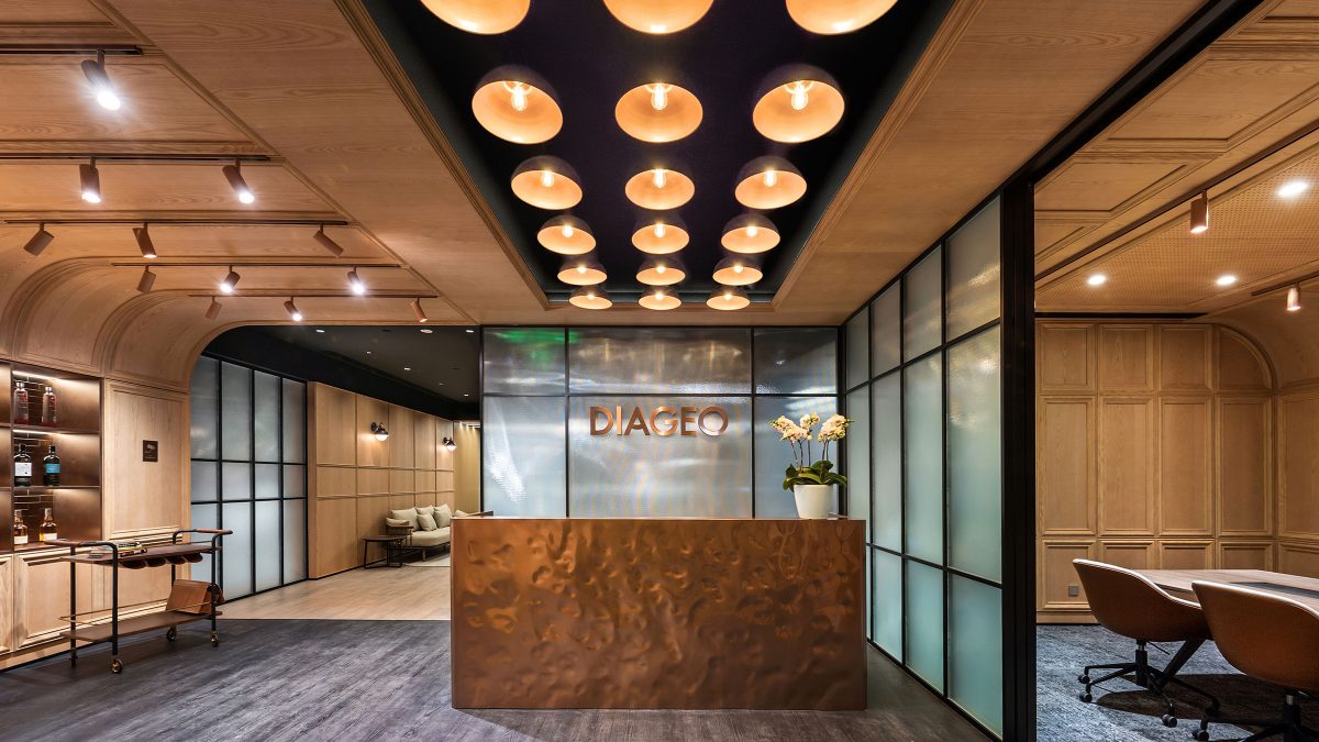 Diageo reception copper detailing